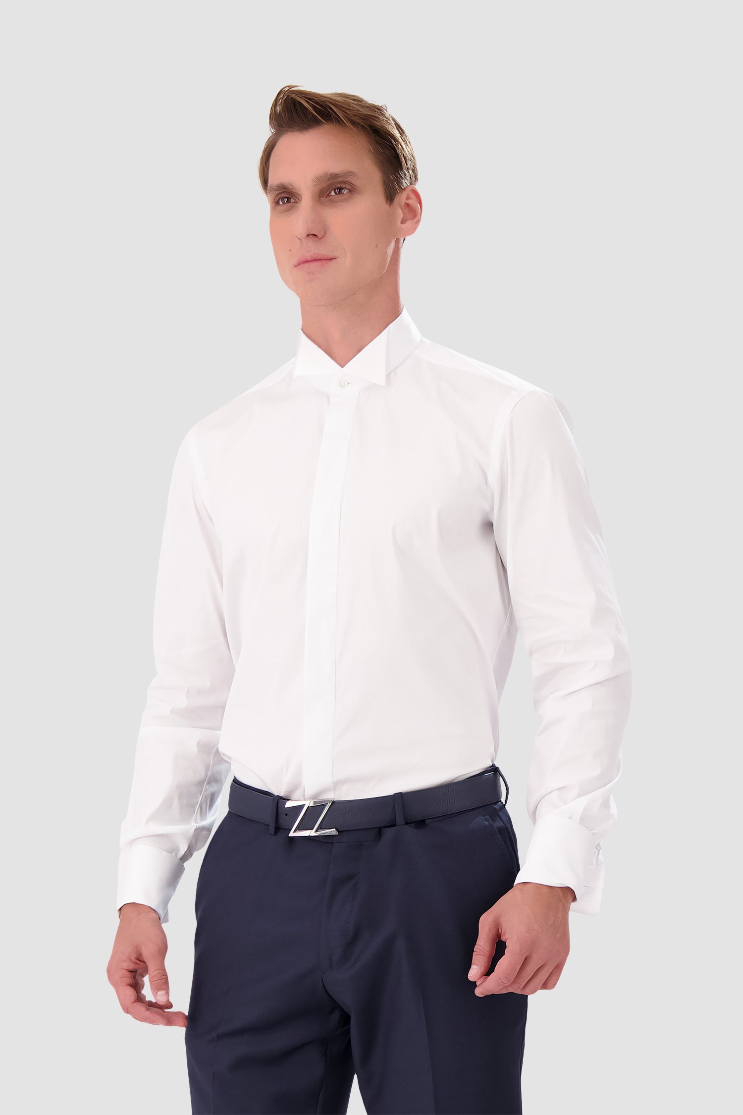 Barba Napoli White Classic Dress Shirt for Men - Premium Italian Cotton Formal Shirt for Business, Office & Special Occasions