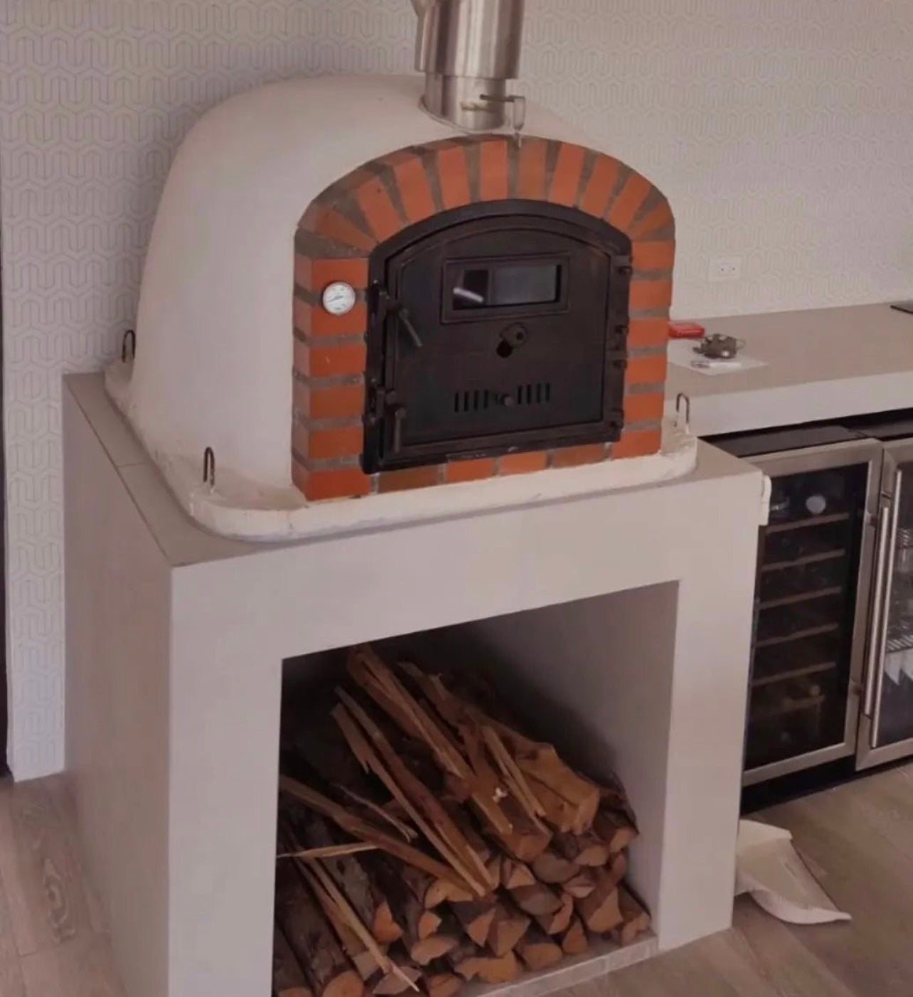 Premium Rustic Arch Lisboa Outdoor Pizza Oven for Backyard, Patio & Garden - Authentic Wood Fired Pizza Maker for Home & Commercial Use