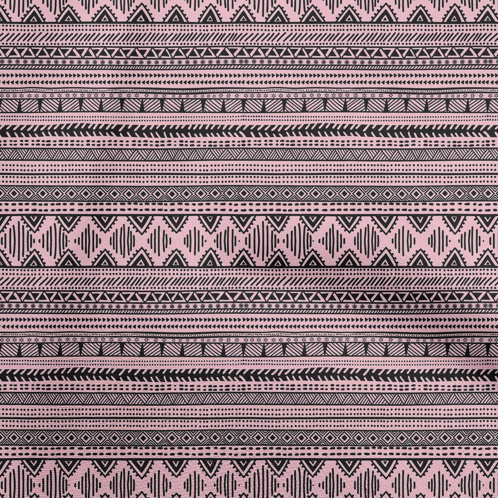 oneOone 42 Inch Wide Viscose Chiffon Fabric - Medium Pink Tribal Print Dress Material by The Yard | Perfect for Boho Dresses, Scarves & Home Decor
