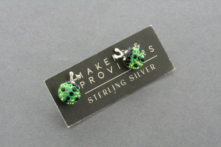Green Crystal Ladybug Stud Earrings - Elegant & Dainty Jewelry for Women - Perfect for Everyday Wear & Special Occasions