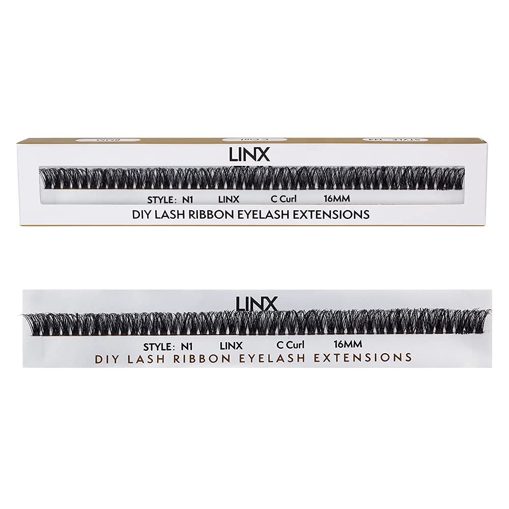 LINX DIY Cluster Eyelash Extensions - N1 C Curl 16MM False Lashes for Natural Volume | Perfect for Weddings, Parties & Everyday Glam