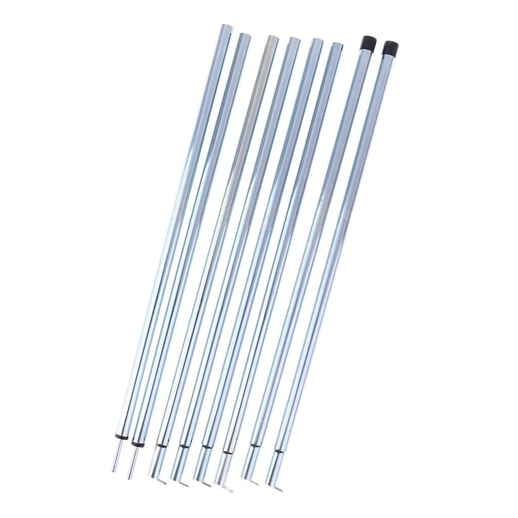 2Pcs 4-Section Heavy Duty Iron Support Poles for Tarp Shelter, Canopy Tent & Awning - Perfect for Camping, Backyard, Patio & Porch Use