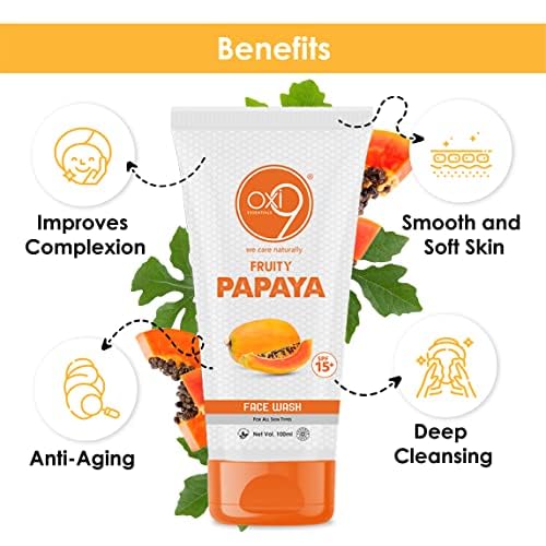 PP Fruity Papaya Face Wash 100ml - Gentle Cleanser for Acne & Oily Skin | Paraben & Sulfate Free | Vegan & Cruelty-Free | Perfect for Daily Skincare Routine & Travel