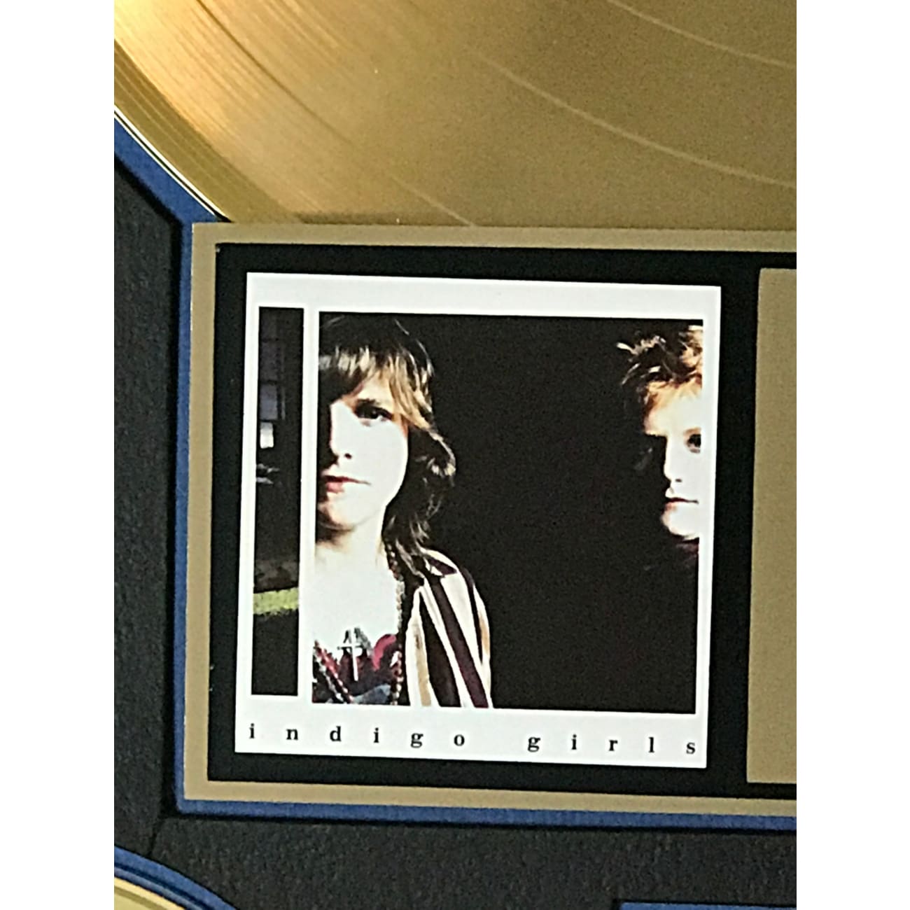 Indigo Girls Self-Titled RIAA Gold Album Award - Certified Collectible Music Memorabilia for Fans & Display