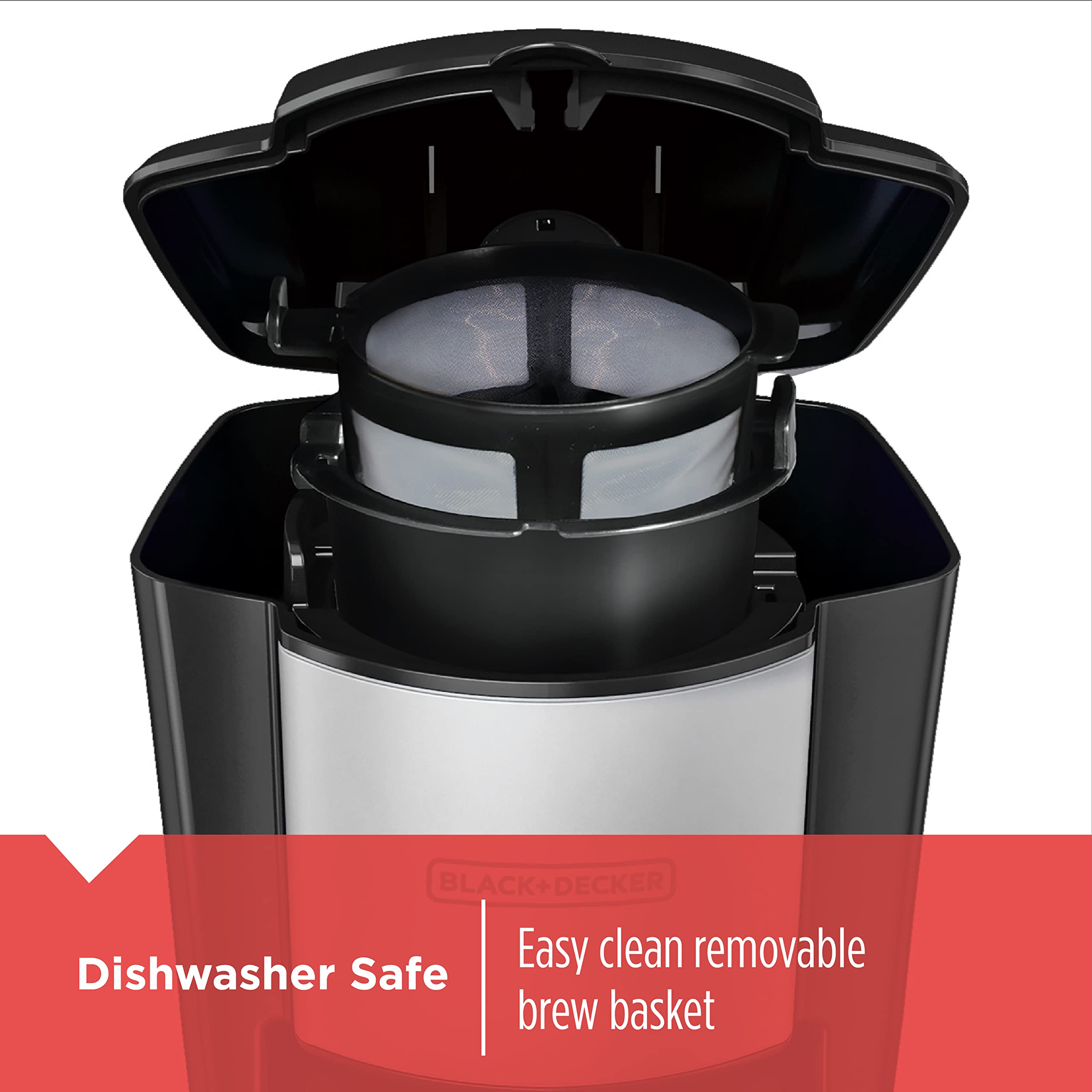 BLACK+DECKER CM618 Single Serve Coffee Maker for Home & Office - Fast Brewing, Compact Design, Black - Perfect for Small Spaces & Quick Coffee Breaks