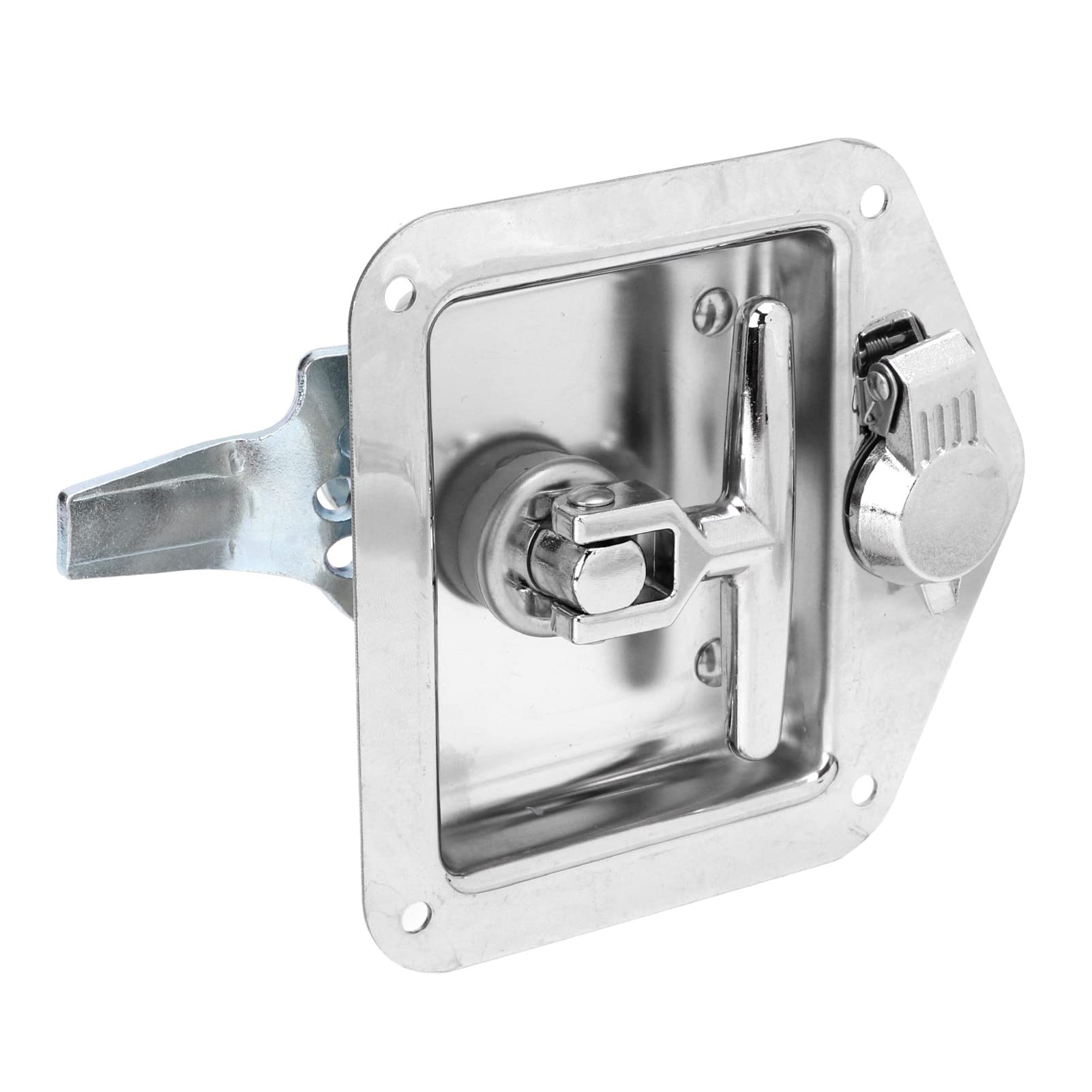 Stainless Steel Foldable T Handle Latch Lock for Toolbox, Trailer & RV Doors - Heavy Duty Security for Trucks, Campers & Storage Containers | Outdoor, Camping & Travel Use