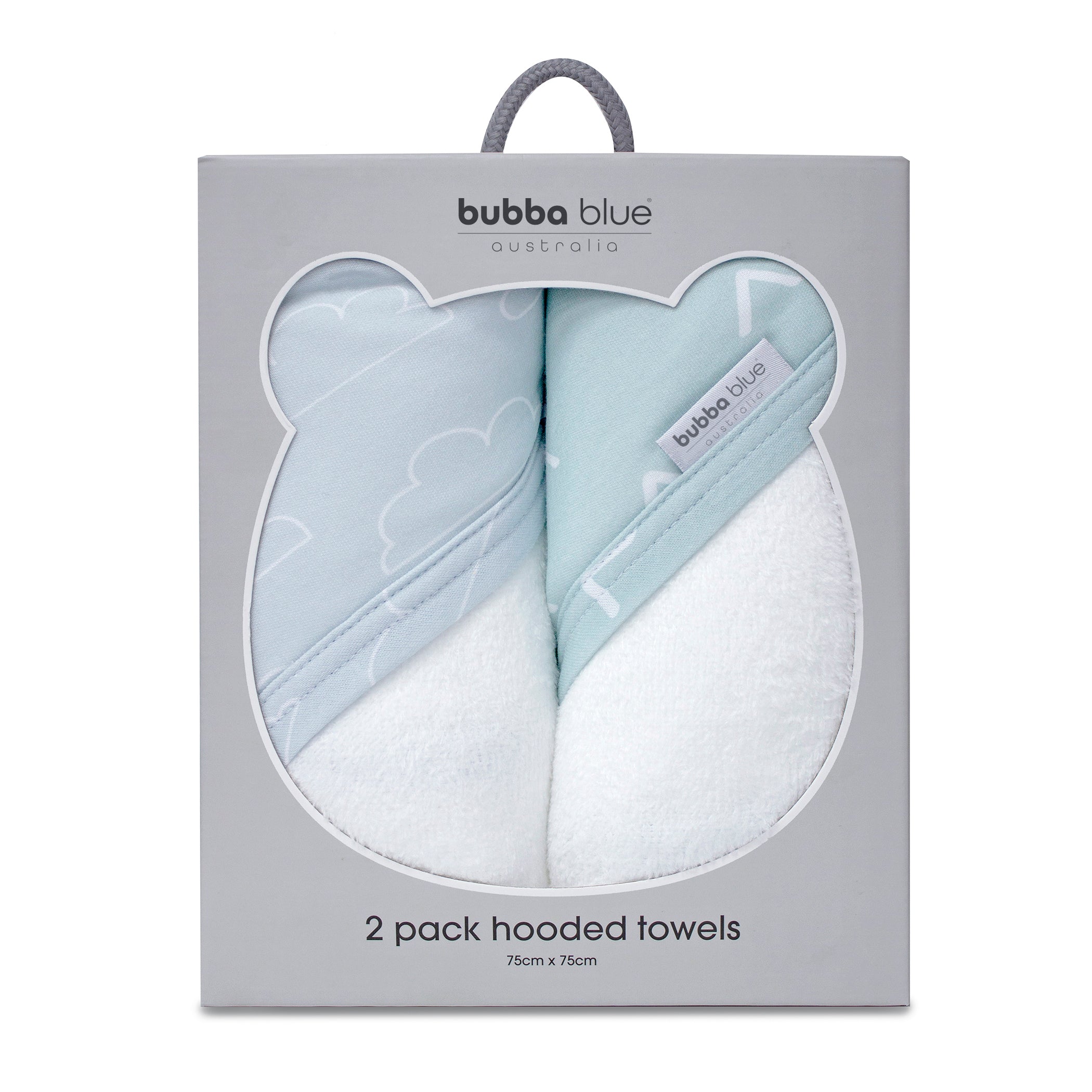 Nordic Style 2-Pack Hooded Baby Towel Set - Soft Dusty Sky & Mint for Newborns, Infants | Perfect for Bath Time, Swimming, and Beach Outings