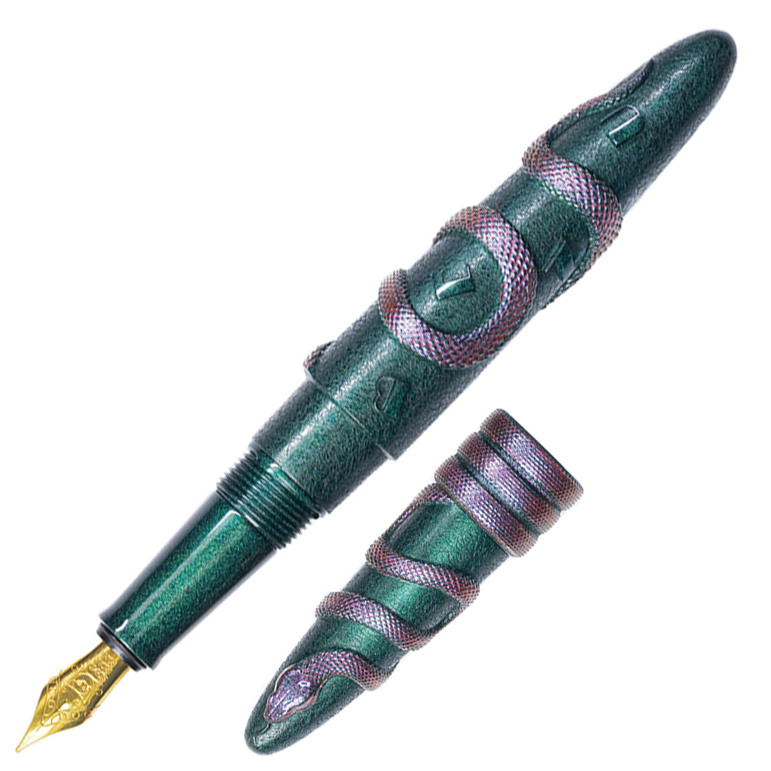 Benu Viper Fountain Pen - Premium Mangrove Viper Design for Writing, Calligraphy & Gift Giving - Perfect for Professionals, Students & Collectors