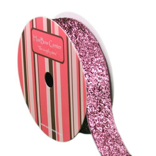 3/4 Inch Rose Pink Glitter Ribbon - 3 Yards for Gift Wrapping, DIY Crafts, Party Decorations, Scrapbooking & Hair Accessories