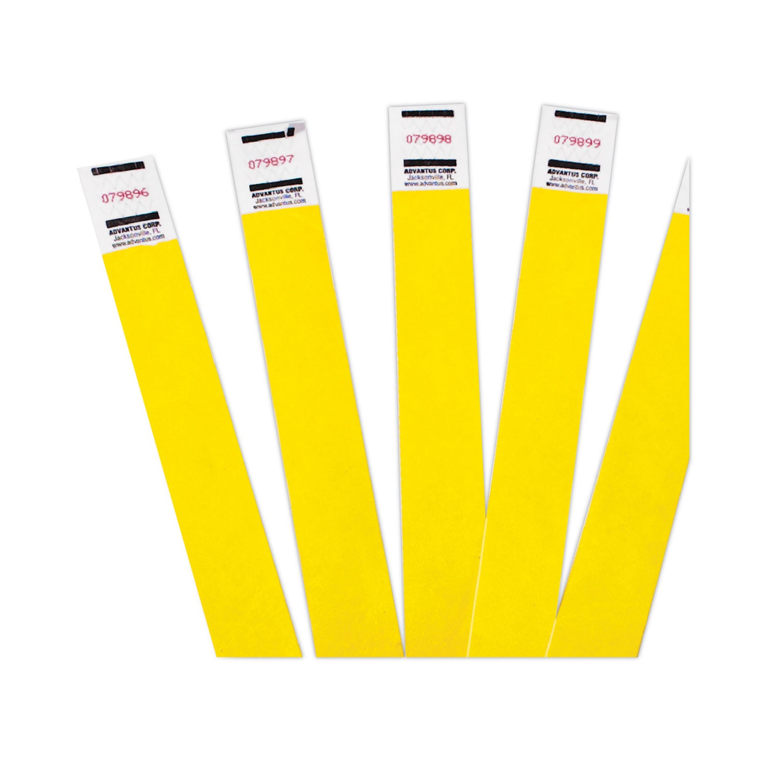 Advantus Numbered Crowd Control Wristbands - 500 Pack, Neon Yellow, 9.75