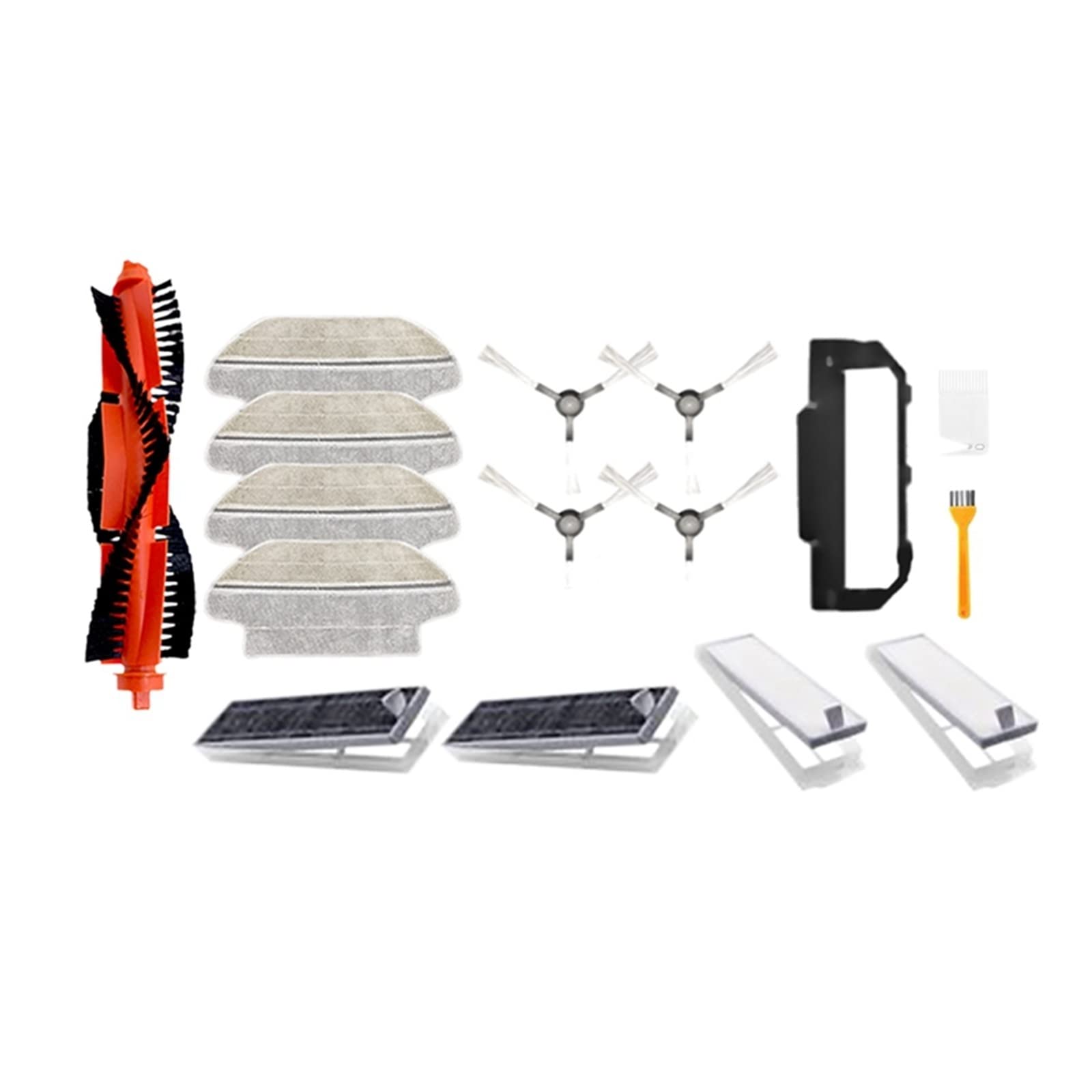 REIOO 16-Piece Vacuum Cleaner Replacement Kit - Washable Main Brush, Filters & Side Brushes Compatible with Mijia STYJ02YM Robot Vacuum - Home Cleaning Accessories for Hardwood Floors & Carpets (Chocolate Color) - Perfect for Pet Hair Removal & Daily Home Maintenance
