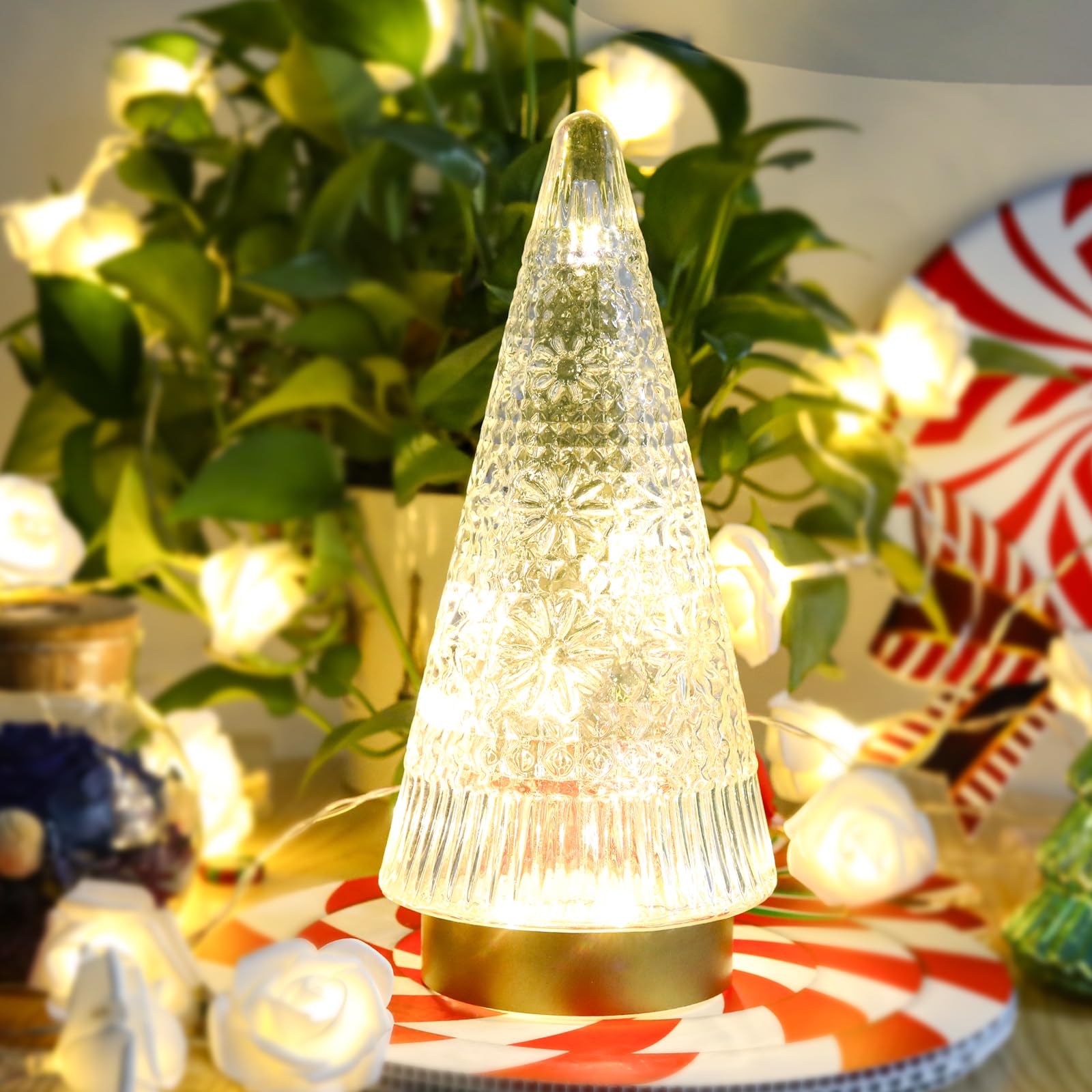 XINIYUGGR Romantic Glass Table Lamp with Gold Wires - Durable Bedside Night Light for Bedroom, Kids Room & Nursery - Perfect Gift for Women & Children | Creates Cozy Ambiance for Reading, Relaxation & Nighttime Comfort
