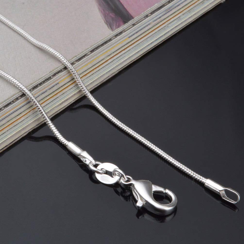 Milisten 25-Pack Silver Plated Snake Chain Necklaces 16 Inch with Lobster Clasp - Perfect for Jewelry Making, Pendant DIY, Gift Packaging & Fashion Layering