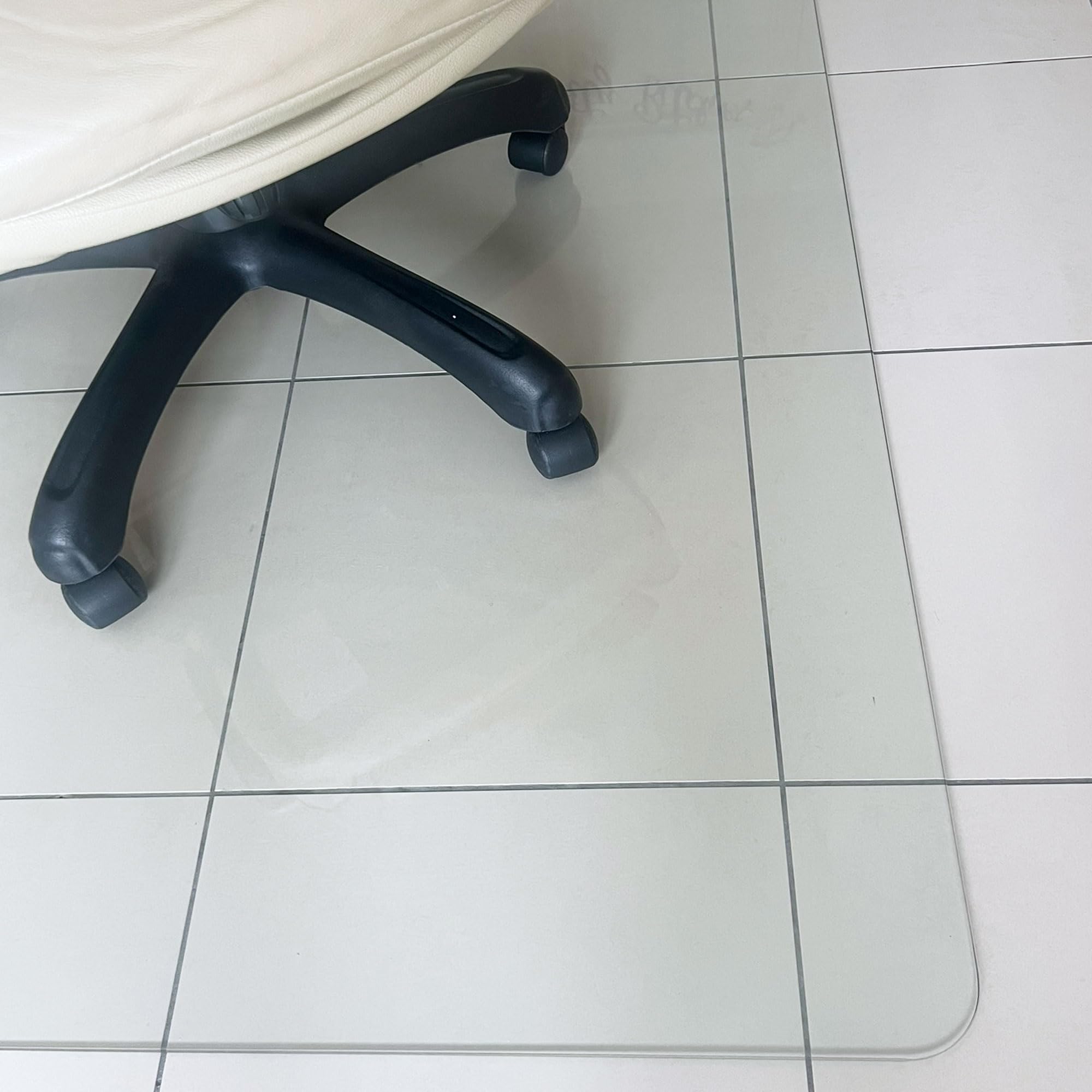 Marvelux 36x40 Inch Clear Tempered Glass Office Chair Mat - Non-Slip Protector for Carpet & Hardwood Floors | Heavy Duty Executive Mat for High Pile Carpets & Hardwood | Perfect for Home Office, Gaming Setup & Workspace Protection