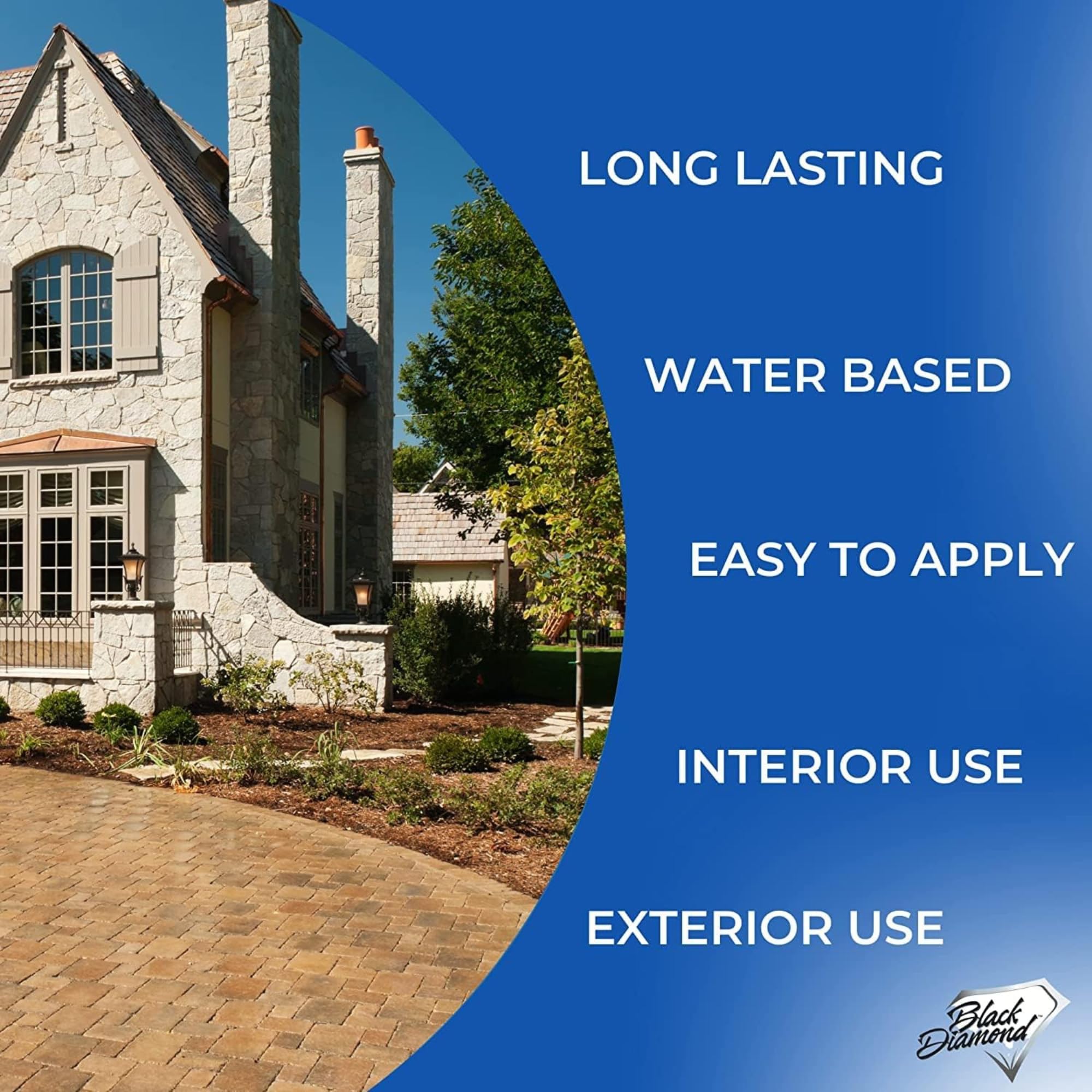 Premium Color Enhancer & Sealer for Natural Stone & Pavers - Protects Marble, Travertine, Limestone, Granite, Slate | 1 Gallon for Driveways, Patios, Walkways & Pool Decks