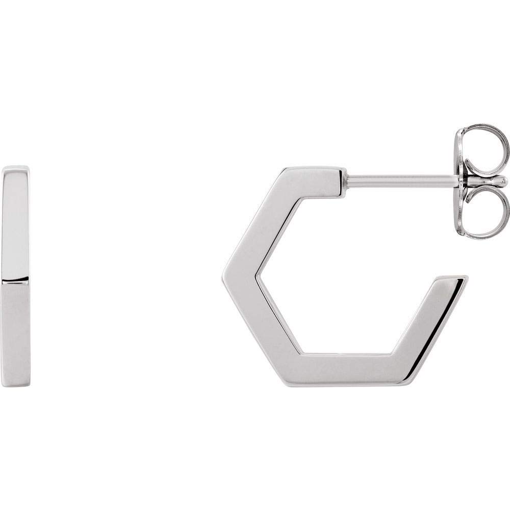 Geometric Facet Triangle Hoop Huggie Earrings - 12mm x 1.7mm Minimalist Dainty Stud Earrings for Women - Perfect for Everyday Wear, Office & Date Night