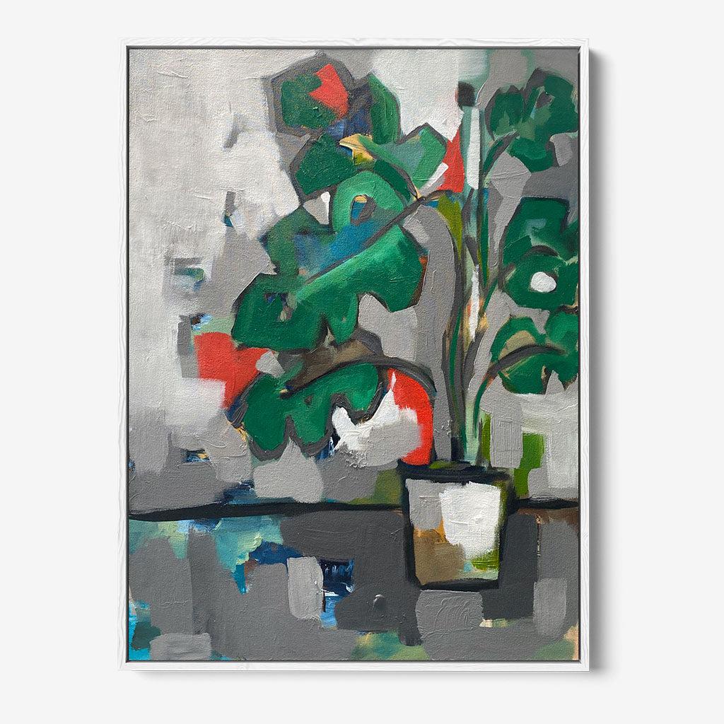 Urban Botanicals 3 Original Floral Painting - Handmade Wall Art Decor for Living Room, Bedroom & Office