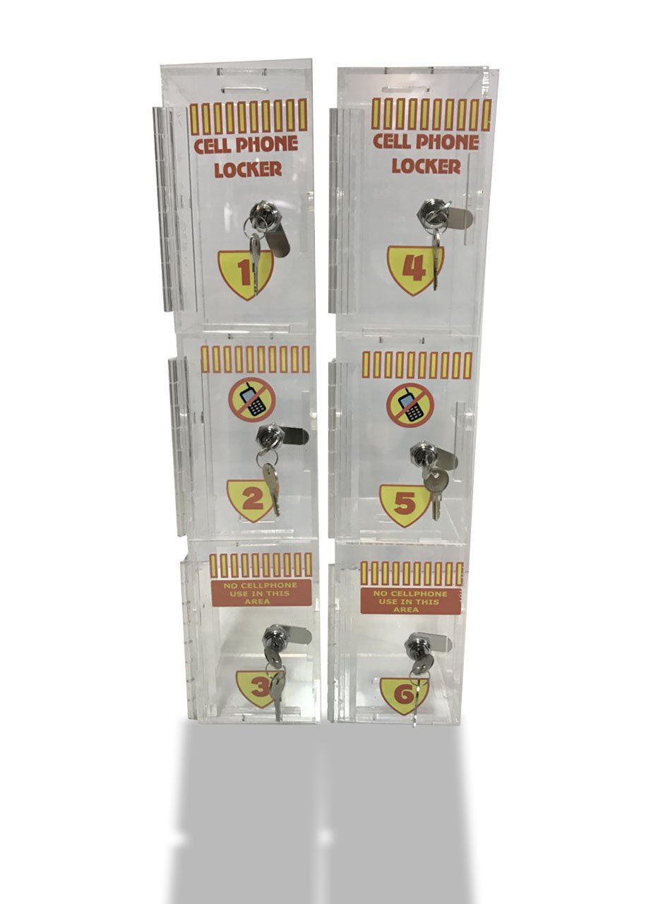 Wall Mounted Acrylic Cell Phone Locker - 2 Pack Set for Classroom, Office & Home Organization | Secure Phone Storage Solution
