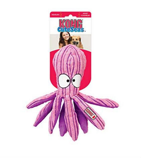 Kong Cuteseas Octopus Plush Dog Toy - Soft & Durable Chew Toy for Small & Medium Dogs - Perfect for Playtime, Training & Cuddling