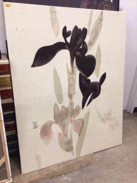 47 1/8 X 59 Floral Canvas Wall Art - Modern Botanical Print for Living Room, Bedroom & Office Decor - Ready to Hang Framed Painting