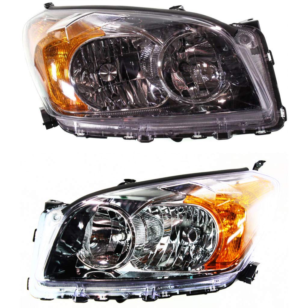 2009-2012 Toyota RAV4 Headlight Assembly Pair - Driver & Passenger Side Replacement Parts (TO2502206) - Perfect for Night Driving & Foggy Conditions