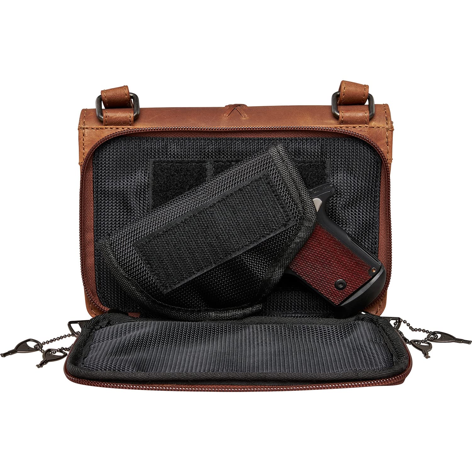 Jolene Leather Crossbody Organizer for Concealed Carry | Slim Anti-Theft Purse with RFID Protection | Perfect for Travel, Shopping & Everyday Use