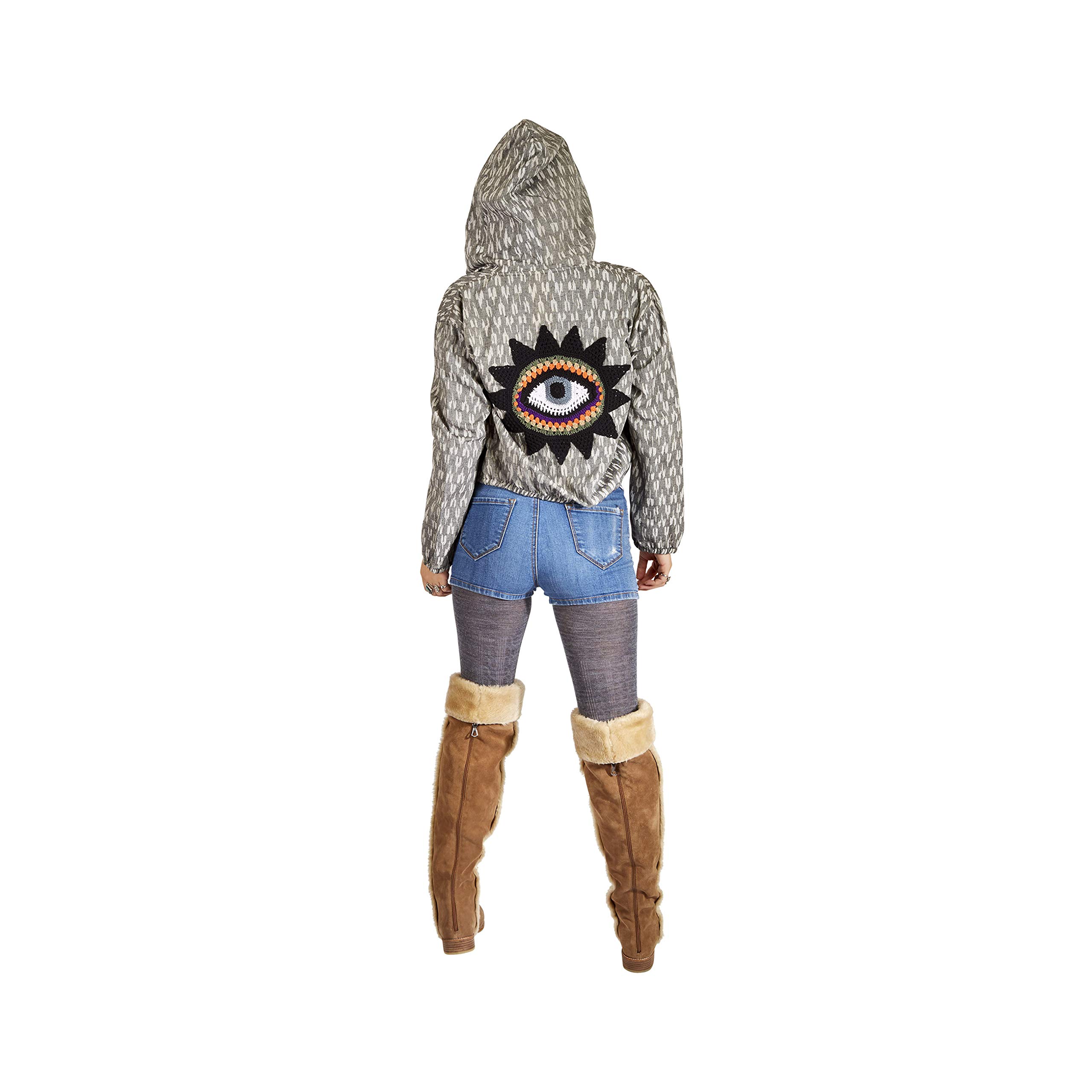Handmade Crochet Mandala Bomber Jacket for Women - Boho Chic Outerwear - Perfect for Festivals, Beach Cover-ups & Boho Fashion Outfits