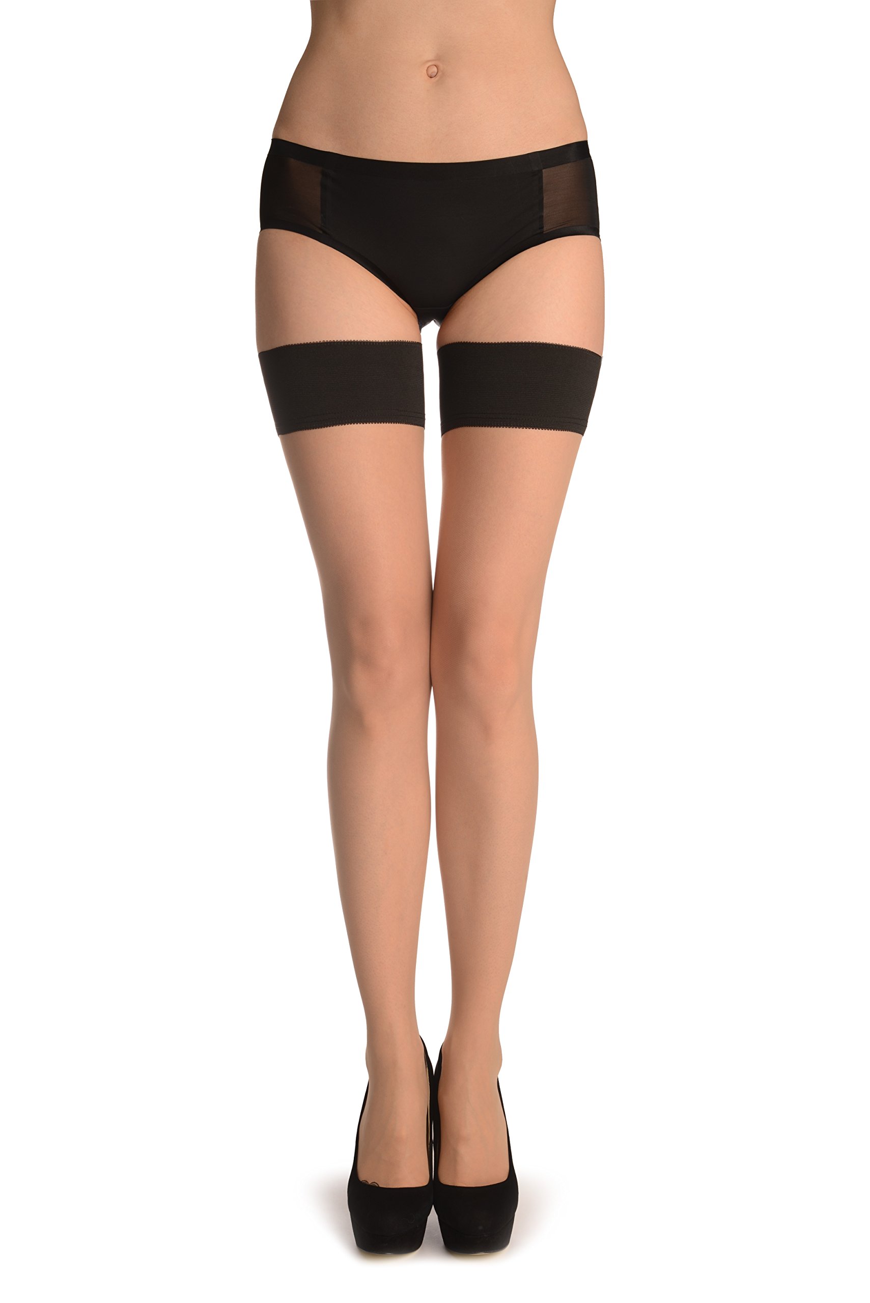 LissKiss Nude Stay-Up Thigh High Stockings with French Corset Back Seam - Sexy Hold Ups for Women | Perfect for Date Night, Bridal Wear & Special Occasions