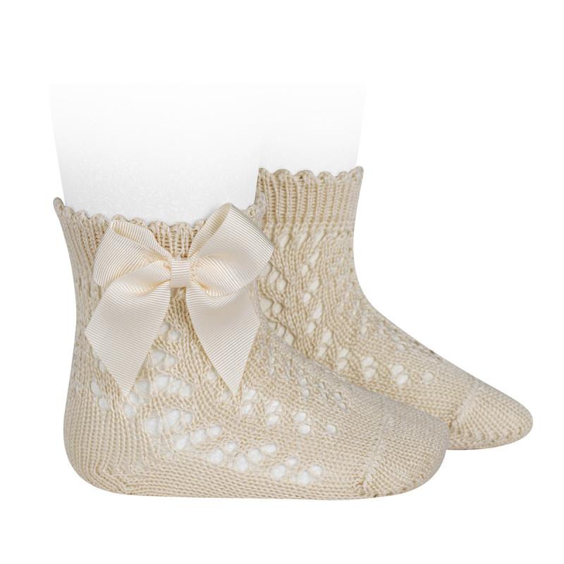 Breathable Linen Ankle Socks with Openwork Bow Design - Comfortable Summer Casual Socks for Women, Perfect for Outdoor Activities, Beach Wear and Daily Fashion