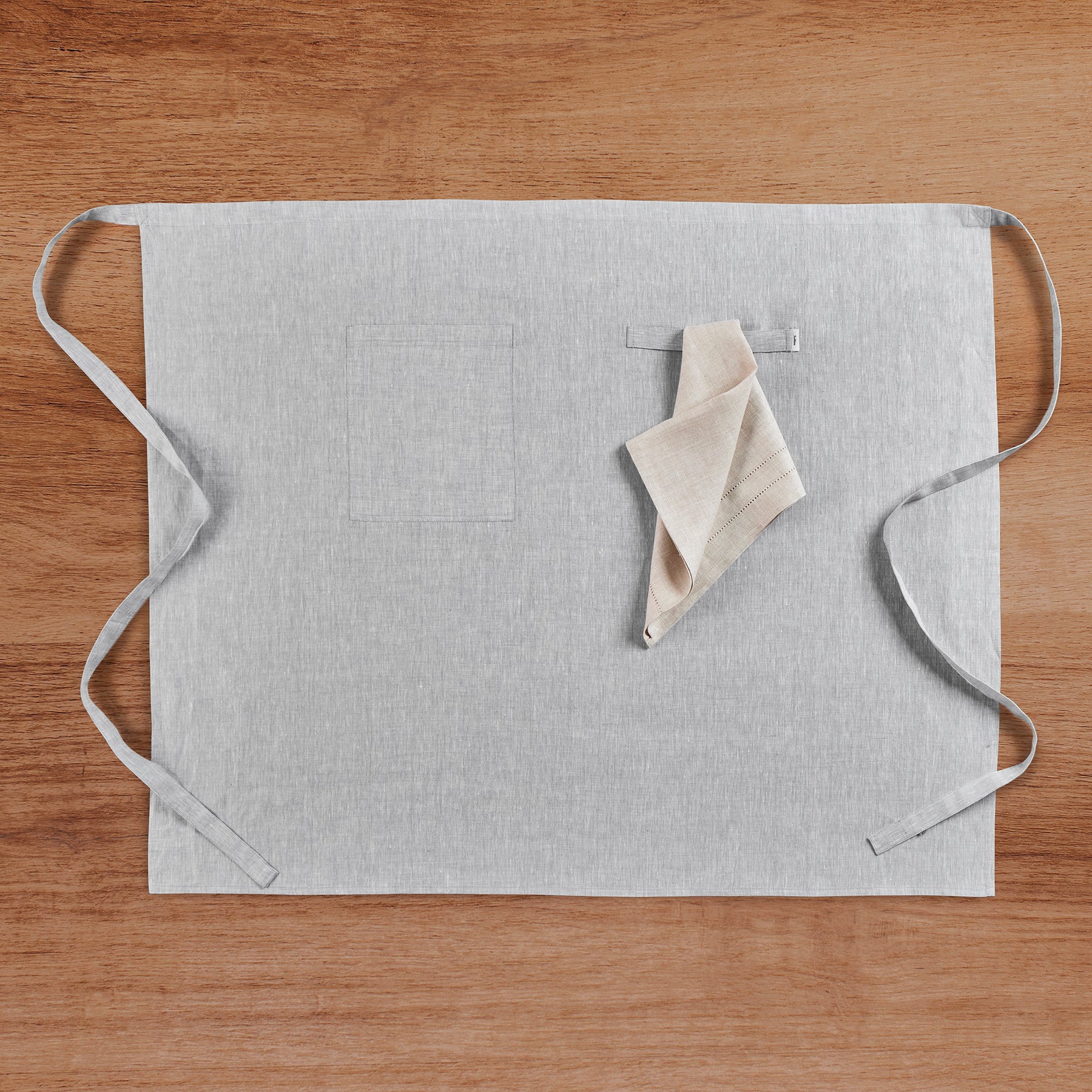 Premium Linen Midi Bistro Apron for Women - Adjustable Waist & Pockets - Perfect for Cooking, Baking, Gardening & Hosting - Elegant Kitchen & Cafe Wear