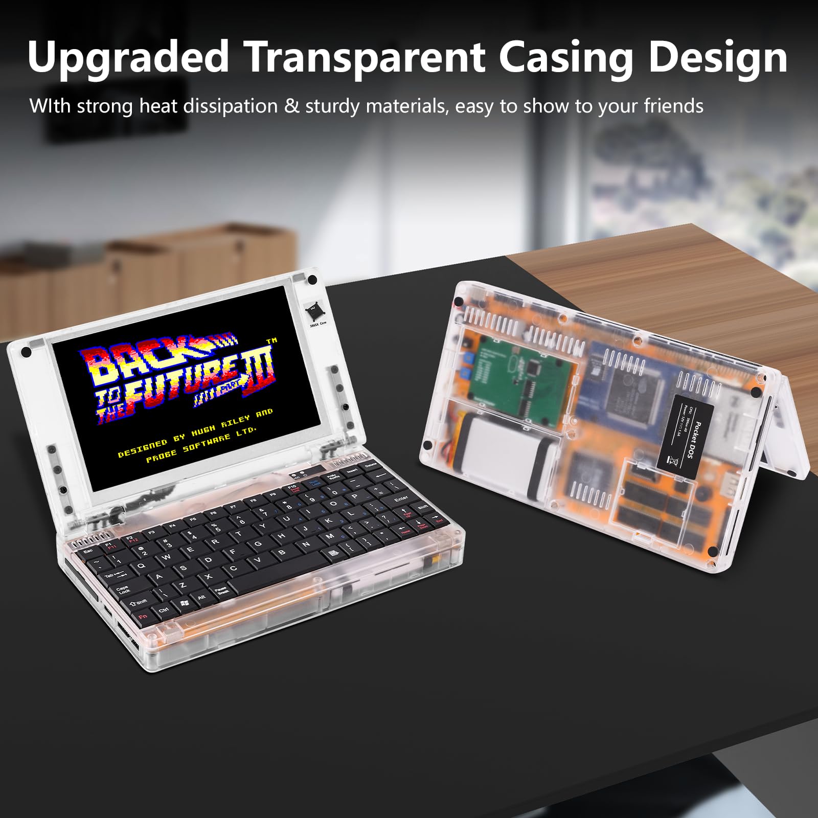 Yekavo Retro Pocket 386 CPU XT PC Laptop - 90s Mini Laptop Compatible with Windows 3.1 & MS-DOS | OPL3 Sound Card, VGA Graphics, LCD Screen | Vintage Computing, Gaming & Collectible for Retro Tech Enthusiasts