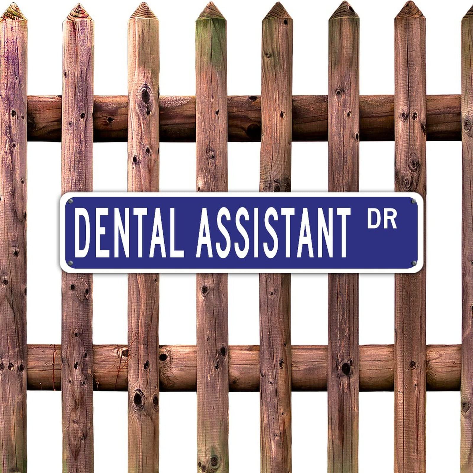 Personalized Dental Assistant DR Modern Pure Navy Blue Office Sign - Water-Resistant Aluminum Wall Decor (4x18 Inch) for Office, Bedroom, Bathroom - Easy Mounting Indoor & Outdoor Career Decoration - Perfect for Clinics, Hospitals, and Healthcare Professionals