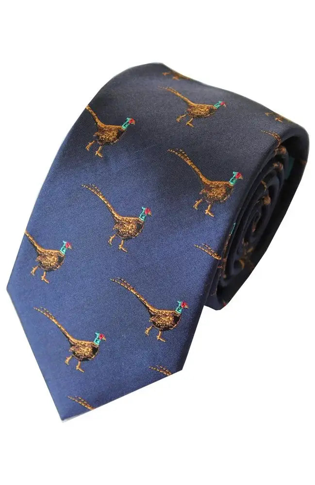 LA Smith Country & Hobby Pheasant Silk Neckties for Men - Elegant Formal Wear for Business, Weddings & Special Occasions