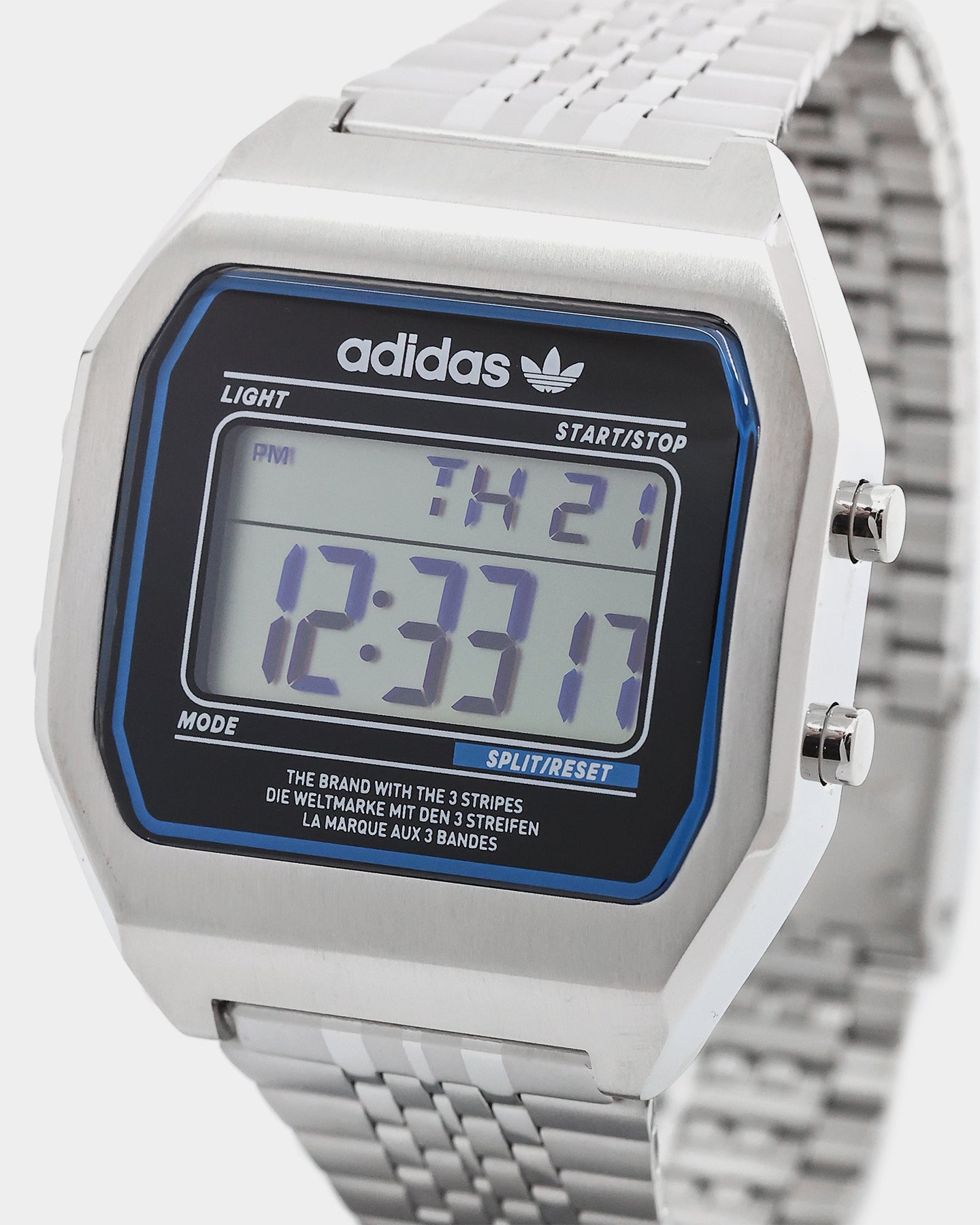 Adidas Digital Two 36MM Silver/Silver Watch - Stylish Unisex Sports Watch for Men & Women - Perfect for Running, Gym Workouts & Everyday Wear