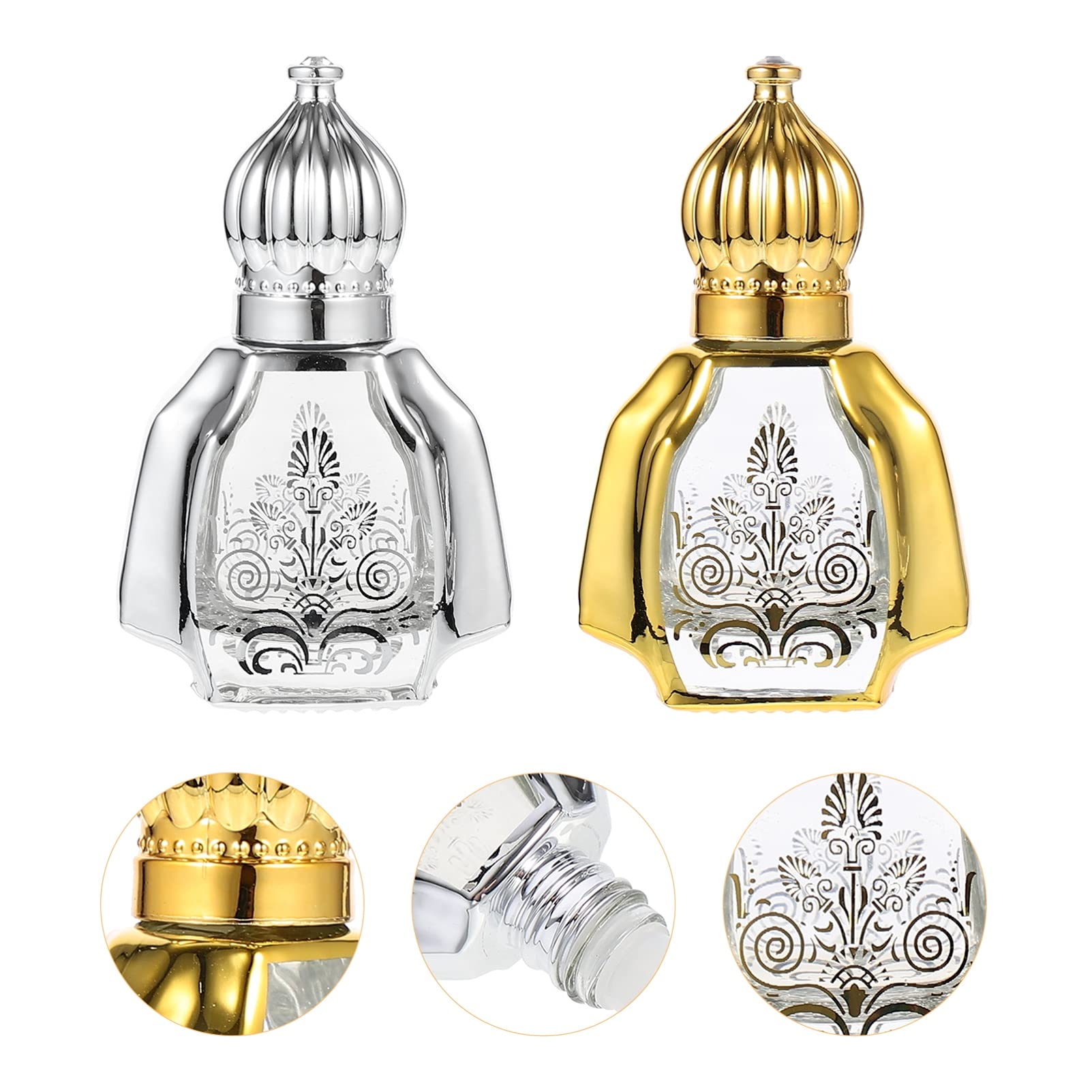 OSALADI 2-Pack 6ml Empty Glass Roller Bottles - Refillable Perfume & Essential Oil Containers for Travel, DIY Aromatherapy, Makeup & Cosmetic Liquids - Perfect for On-the-Go Fragrance Touch-Ups