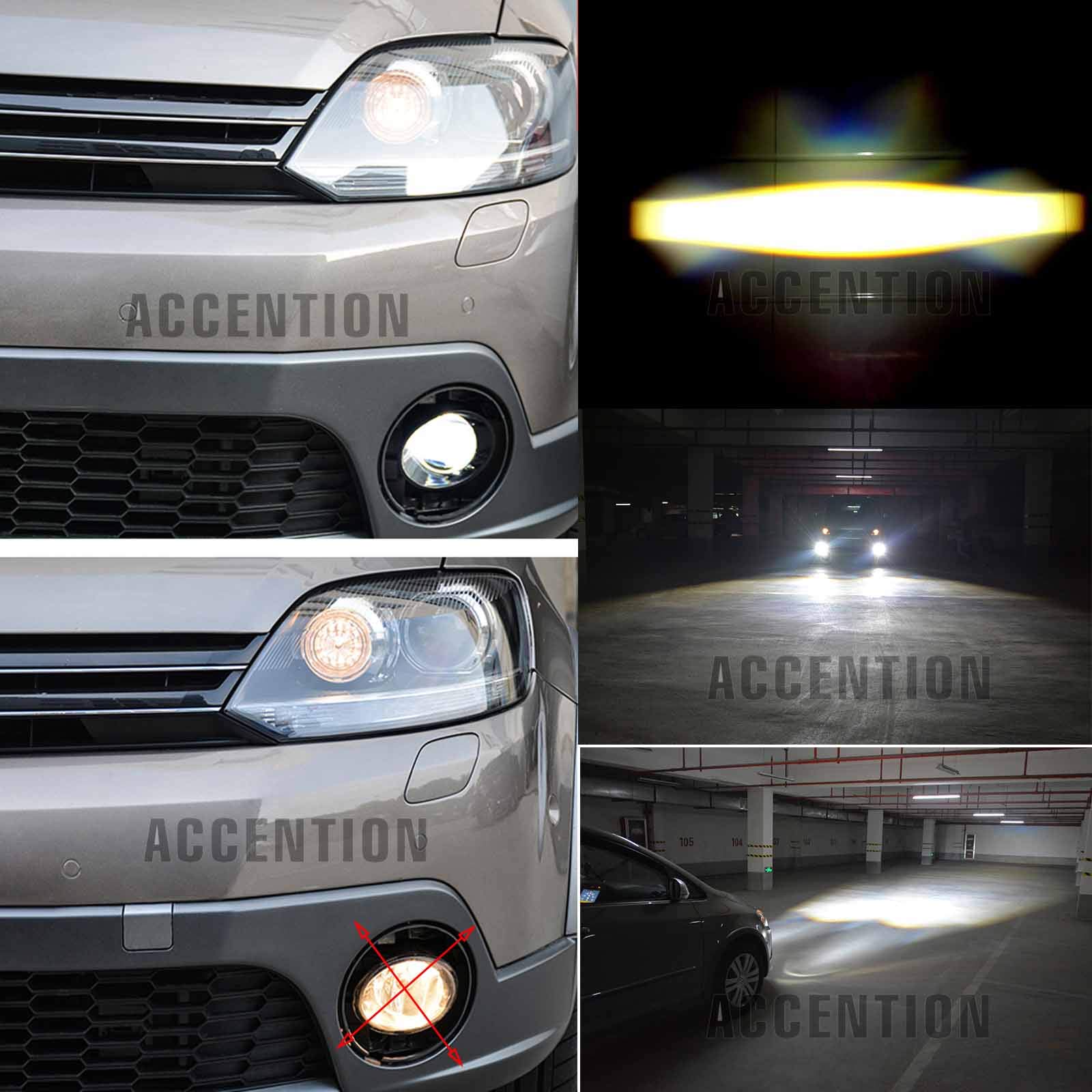 Premium LED Fog Lights with Convex Lens for VW Caddy Touran 2011-2015 - Error-Free Car Styling Front Fog Lamps - Enhanced Visibility for Night Driving & Bad Weather Conditions