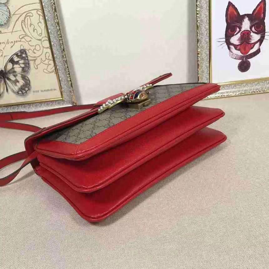 Gucci Queen Margaret GG Supreme Medium Shoulder Bag in Red | Luxury Designer Handbag for Women | Perfect for Work, Parties & Everyday Use