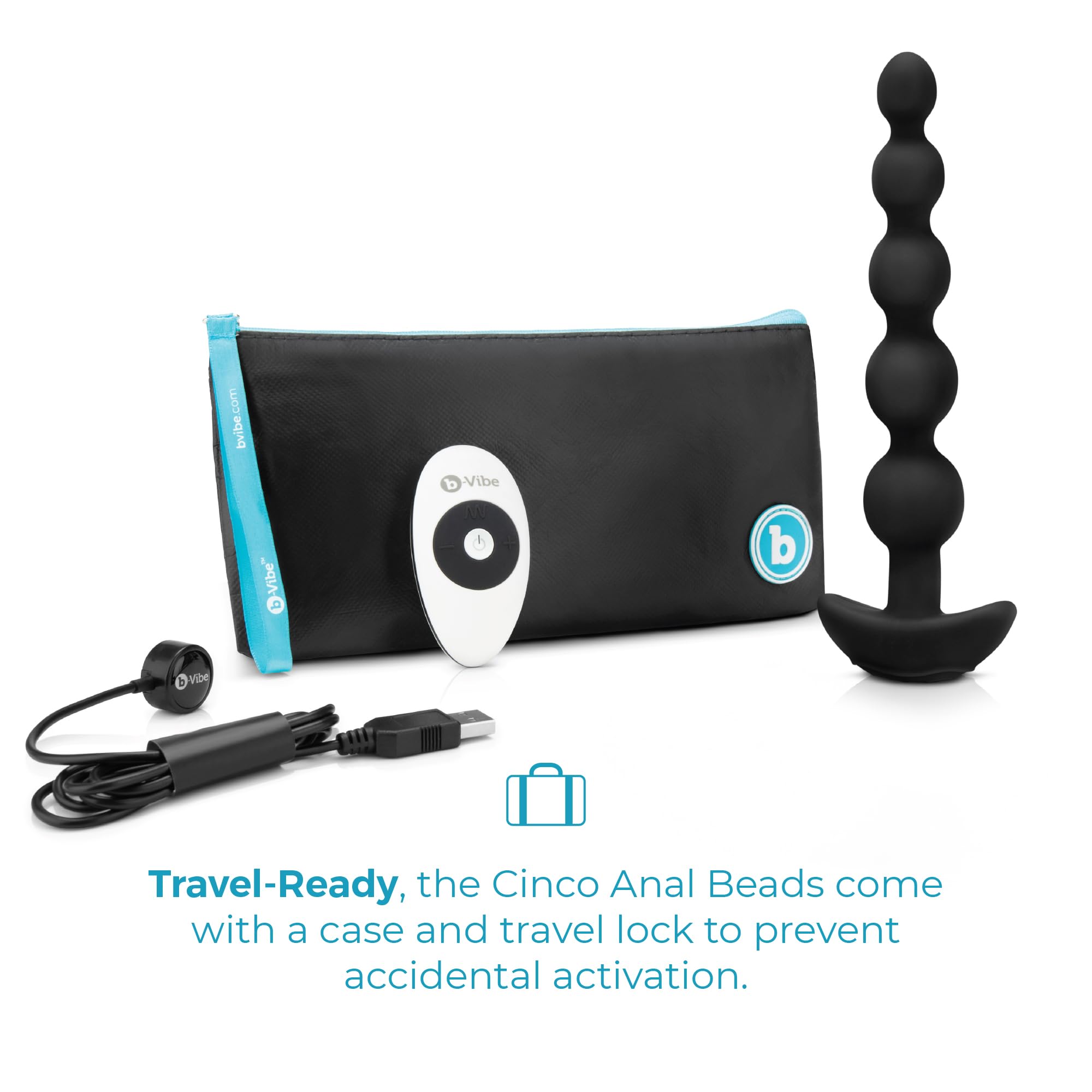 B-vibe Vibrating Anal Beads with Remote Control - 5 Silicone Beads for Pleasure & Prostate Stimulation - Black Adult Toy for Couples Play & Solo Exploration - Perfect for Spicing Up Your Sex Life & Intimate Moments