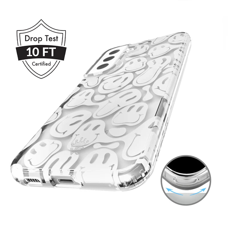 Frosted Clear Smiley Face Phone Case for Samsung Galaxy - Protective & Stylish Cover for Everyday Use, Work, and Travel