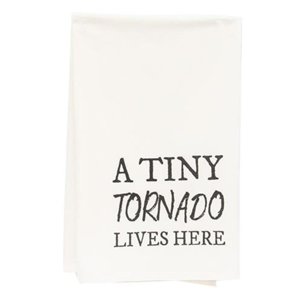 Funny A Tiny Tornado Lives Here Dish Towel - Cute Kitchen Decor for Coffee Lovers & Home Cleaning - Perfect for Drying Dishes, Wiping Spills & Adding Humor to Your Kitchen