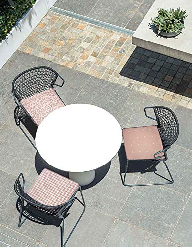 Fabritones 18x18 Inch Outdoor Chair Cushions Set of 2 - Pink Polka Dot Square Patio Seat Cushions for Garden, Deck, Poolside & Porch Furniture