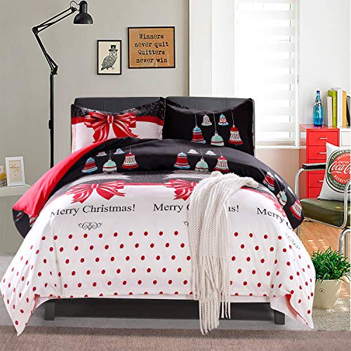 Christmas Tree/Bells Pattern White/Red