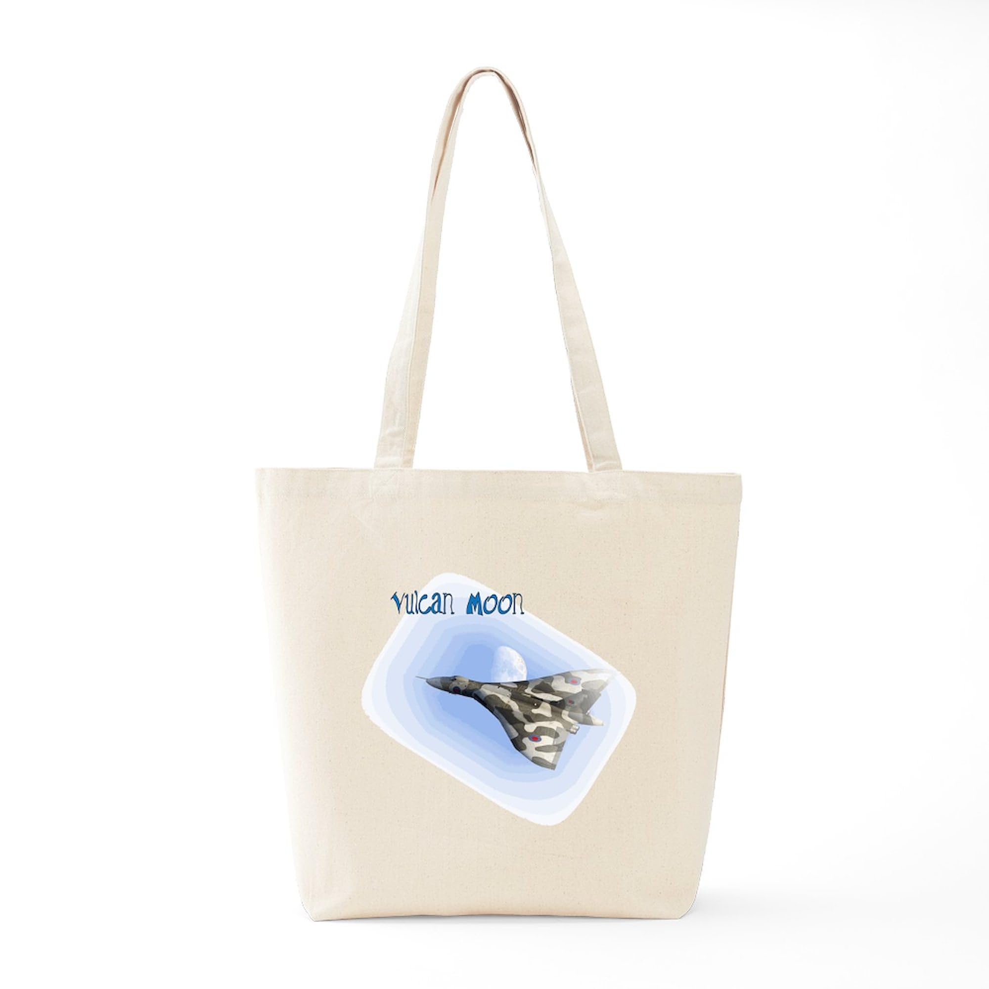 Vulcan Moon Tote Bag - Natural Canvas Reusable Shopping Bag for Groceries, Beach & Everyday Use | Eco-Friendly & Durable