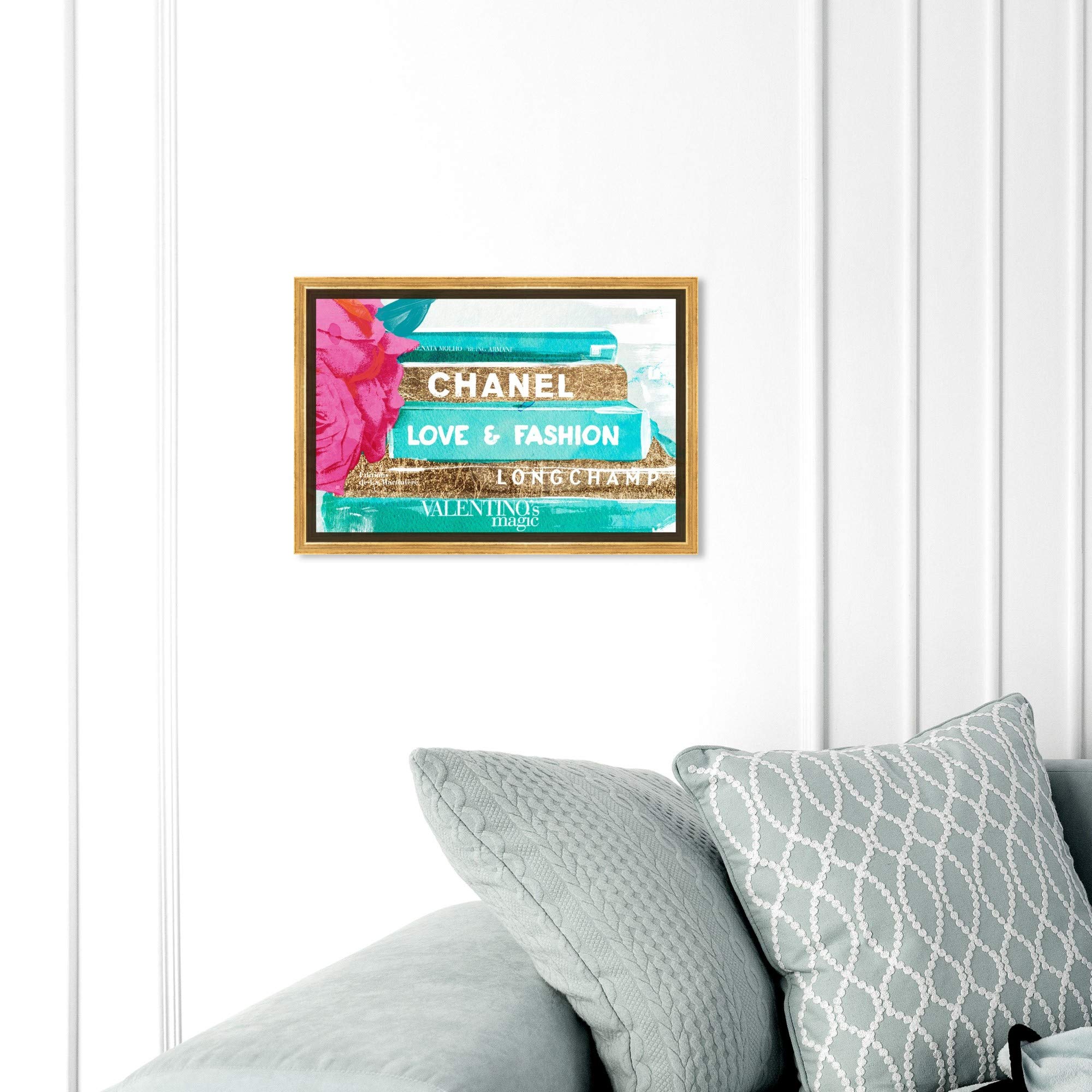 Oliver Gal Artist Co. 'Ideals of Style' Framed Wall Art - 15x10 Inch Fashion & Glam Canvas Prints in Blue & Gold - Perfect for Home Décor, Office & Gift Giving