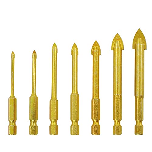Hexagonal Handle Ceramic Triangle Drill Bits Set (3-10mm, 6PC) - Alloy Tile & Glass Hole Opener for DIY Home Improvement & Bathroom Renovation