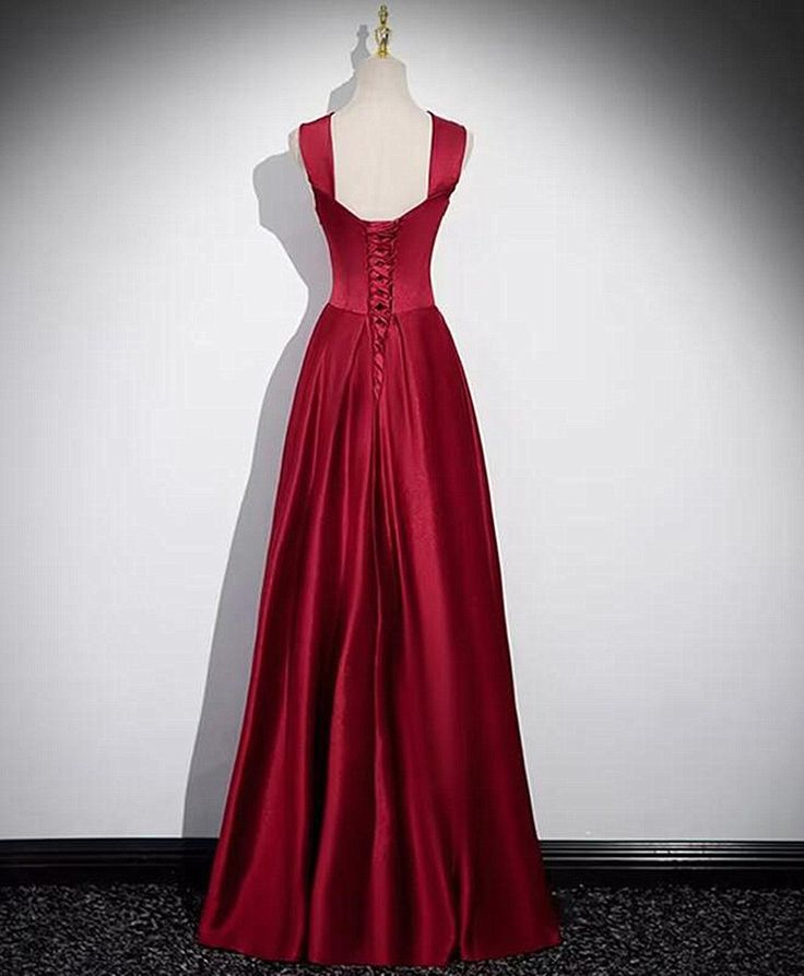 Elegant A-Line Red Long Prom Dress for Women - Perfect for Birthday Parties, Homecoming & Formal Events | Style J3210