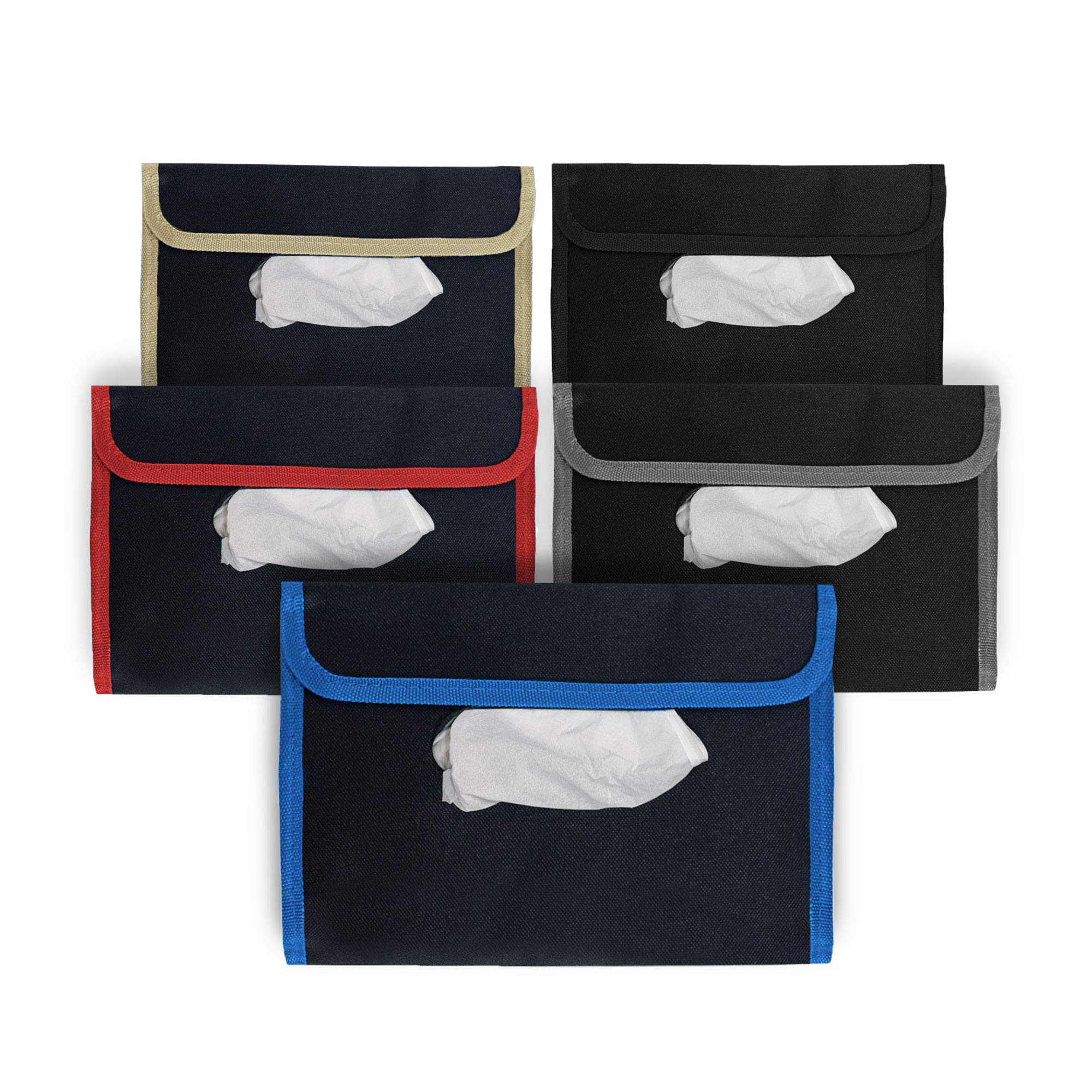FH Group Car Visor Tissue Holder with 2 Packs of Tissues - Universal Fit for Most Cars, SUVs & Trucks (Red) - Keep Your Vehicle Clean & Organized While Driving