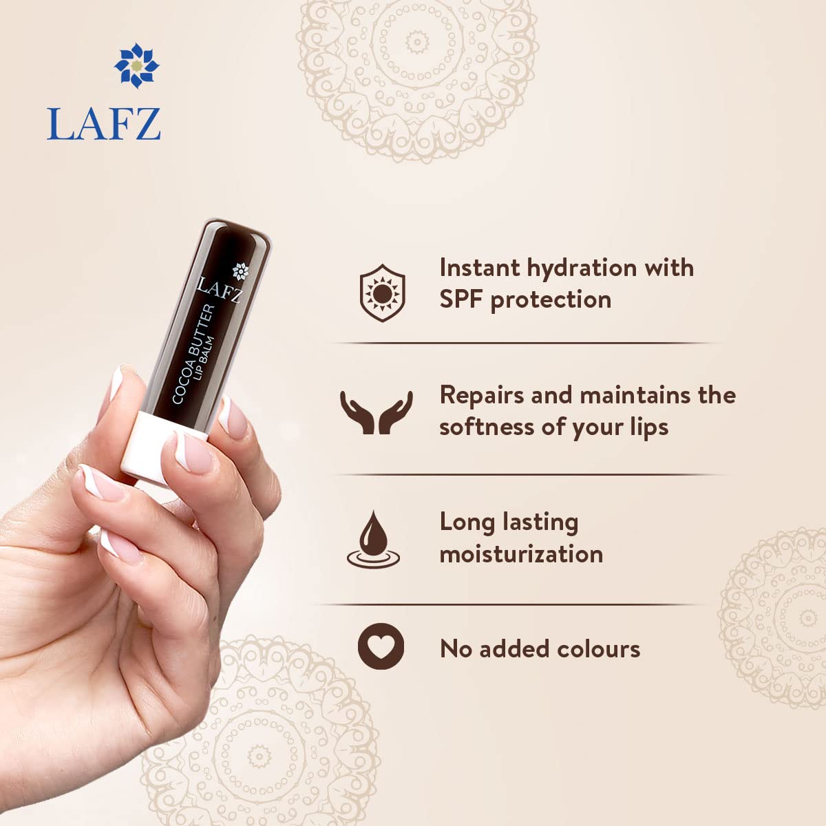 LAFZ Cocoa Butter Lip Balm with Vitamin E & Jojoba Oil - SPF Moisturizing Treatment for Dry, Chapped Lips - 100% Vegan, 9g (Pack of 2) - Perfect for Winter Care & Daily Sun Protection