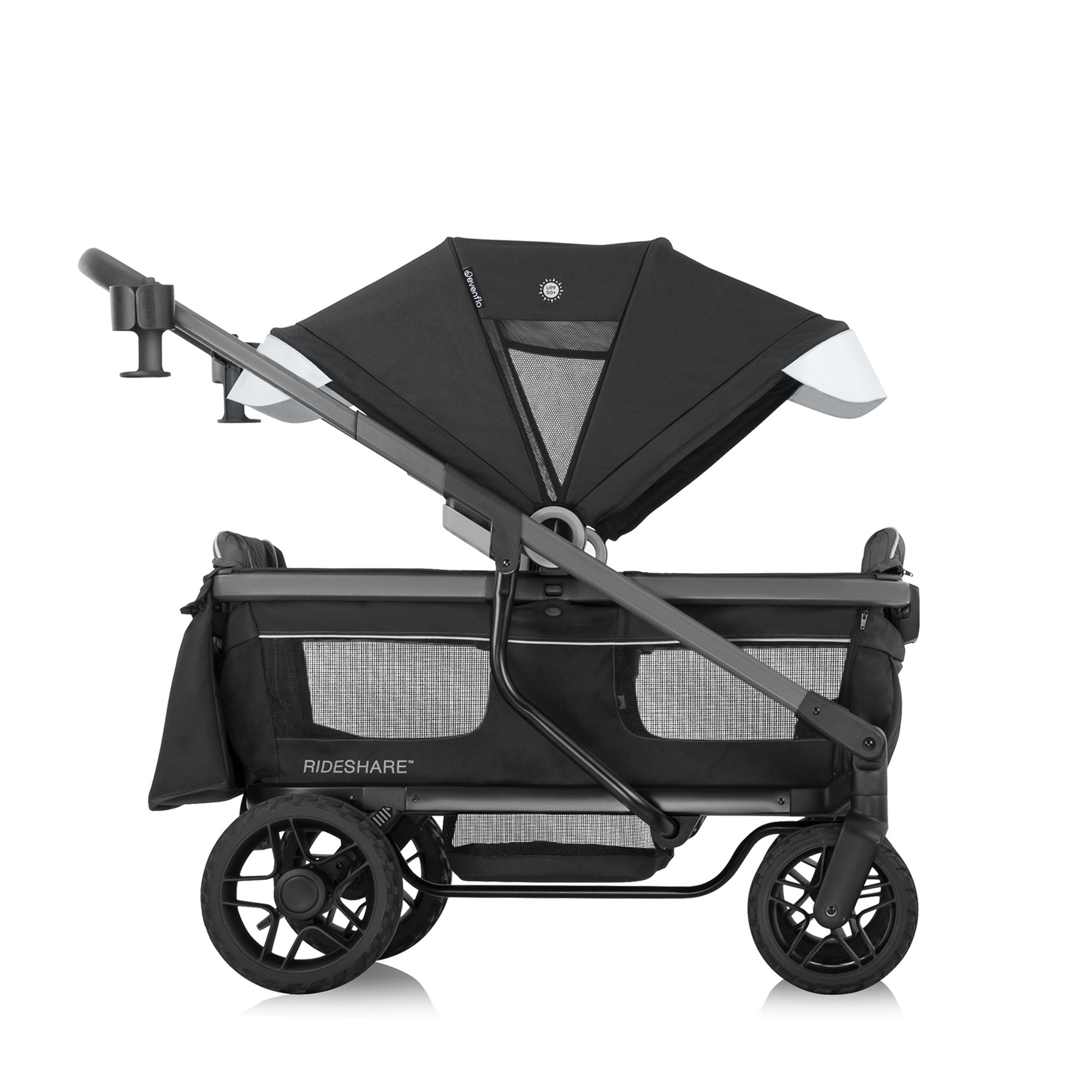 Evenflo Shyft Rideshare All-Terrain Stroller Wagon - Lightweight Foldable Baby Stroller with Canopy & Storage | Perfect for Park Outings, Beach Trips, and Family Adventures