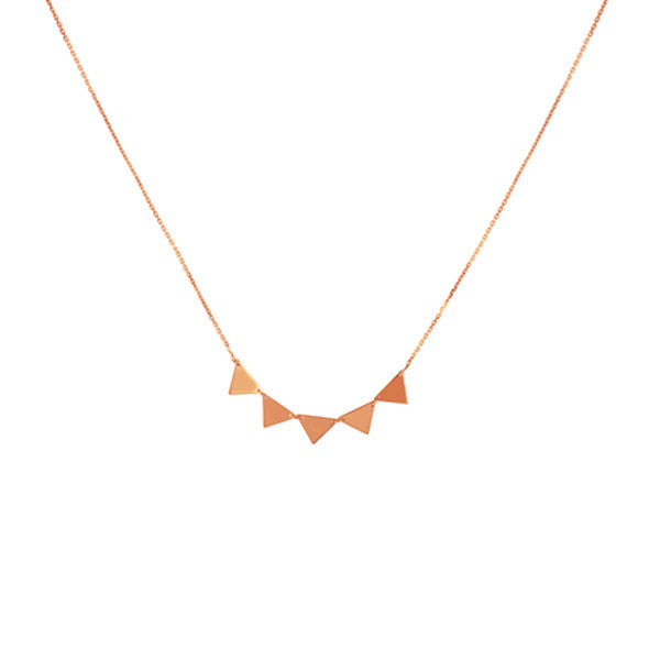 14K Gold Stacked Mini Triangle Necklace for Women - Elegant Layered Dainty Chain Jewelry - Perfect for Everyday Wear, Gifts & Special Occasions